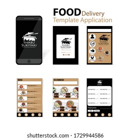shabu  sukiyaki menu template application mobile japanese food delivery