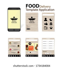 shabu  sukiyaki menu template application mobile japanese food delivery