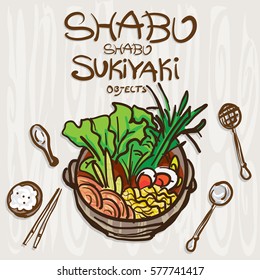 shabu sukiyaki objects drawing graphic  design