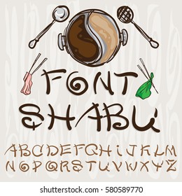 shabu sukiyaki objects font