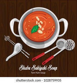 shabu sukiyaki tom yum soup illustration graphic object