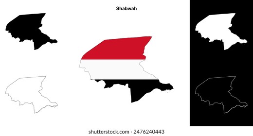 Shabwah Governorate Outline Karte gesetzt