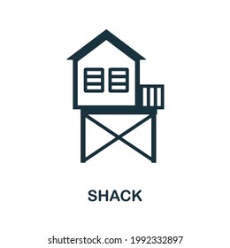 Shack Flat Icon. Colored Filled Simple Shack Icon For Templates, Web Design And Infographics