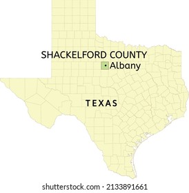 Shackelford County And City Of Albany Location On Texas State Map