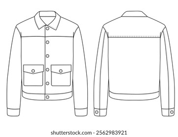 shacket Corduroy jacket man fashion vector illustration design