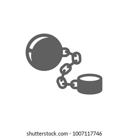 Shackle With Chain Icon Vector