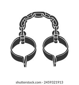 Shackle Icon Silhouette Illustration. Slavery Vector Graphic Pictogram Symbol Clip Art. Doodle Sketch Black Sign.