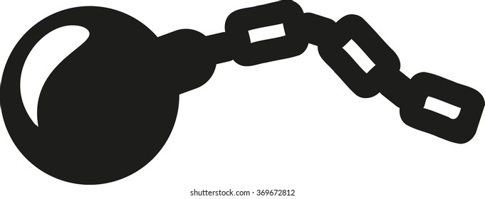 Shackle with iron ball pictogram