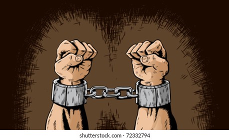 Shackled hands