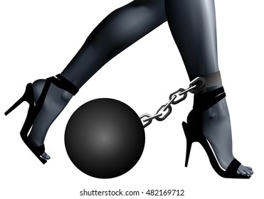 shackles on his leg the girl