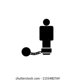shackles on man icon. Element of human rights icon. Premium quality graphic design icon. Signs and symbols collection icon for websites, web design, mobile app