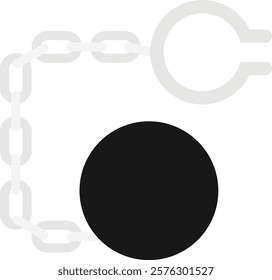 Shackles Rocket Bullet Icon Vector Flat Illustration