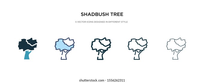 shadbush tree icon in different style vector illustration. two colored and black shadbush tree vector icons designed in filled, outline, line and stroke style can be used for web, mobile, ui