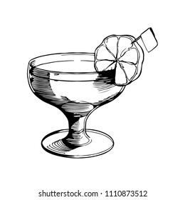 Shaddick daiquiri. Vintage vector illustration