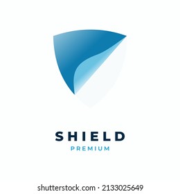 Shade of Blue Folded Shield vector logo