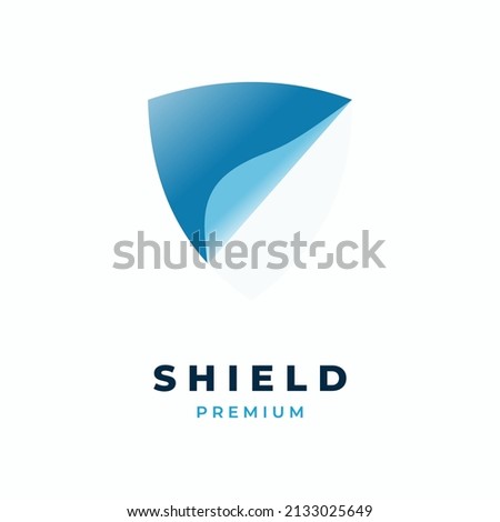 Shade of Blue Folded Shield vector logo