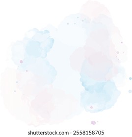 Shade of Blue and Pink Pastel Watercolor Splash Background Abstract