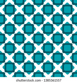 Shade of blue. Square in square on white background. Seamless pattern. Abstract vector background.