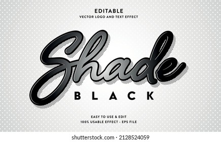 shade editable text effect with modern style usable for logo or brand title