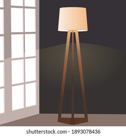 Shade Floor Lamp vestor illustrator for decoration design interior at bed room, living room, hotel