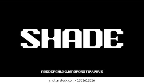 shade, a font combination between vintage and modern Japanese type style alphabet