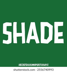 shade, a font combination between vintage and modern Japanese type style alphabet