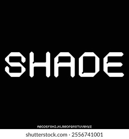 shade, a font combination between vintage and modern Japanese type style alphabet