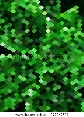 Shade of green in hexagon pattern with grudge texture