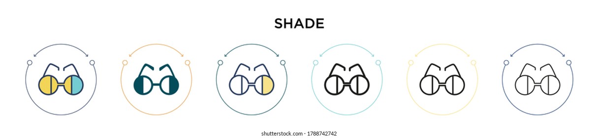 Shade icon in filled, thin line, outline and stroke style. Vector illustration of two colored and black shade vector icons designs can be used for mobile, ui, web