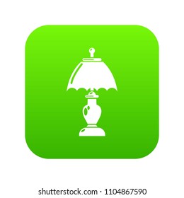Shade lamp icon green vector isolated on white background