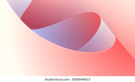 Shade of rose pink smooth curve and soft wavy vector backdrop and background