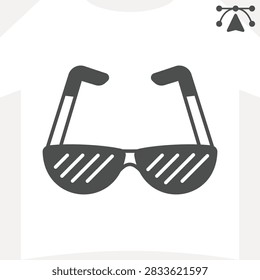 Shade shutter glasses frames solid icon, blindness concept. Vector graphics. Reduce glare, eyeglasses sign and editable stroke, glyph style icon for mobile or web design