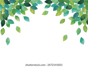 Shade of watercolor tree leaves