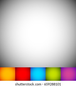 Shaded backdrop in 6 color. Empty colorful background