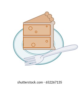 Shaded chocolate cake line art.