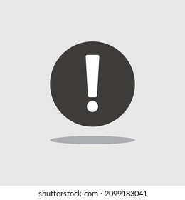 Shaded exclamation point icon isolated on a gray background. Vector.