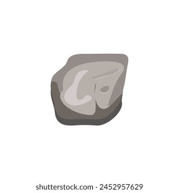 Una piedra gris sombreada con una superficie lisa. Ilustración vectorial, perfecta para un diseño paisajístico detallado o una obra de arte ambiental.