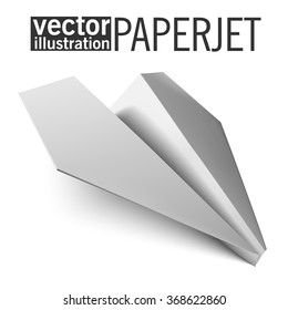 Shaded Realistic Paper Plane. Vector Illustration.