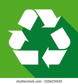 Shaded recycling logo, minimalist illustration of the environment.