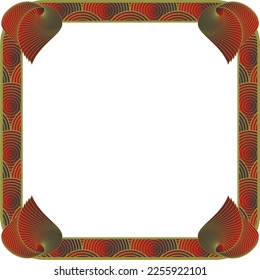 Shaded red textured abstract border can be used as a photo frame or other