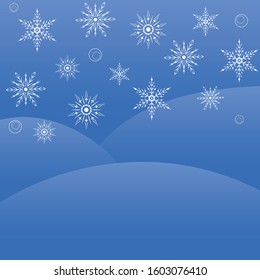 shades of blue background with snowflakes