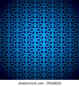 Shades of blue background with swirling repeat design