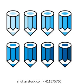 Shades Blue Colored Pencils Stock Vector (Royalty Free) 411375760 ...