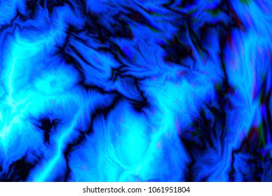 Shades of blue marble texture glitch vector background. Smooth silky effect. Data distortion, digital decay.  Easy to edit design template for your artworks.