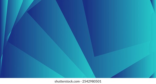 Blaue Schattierungen, überlappende Formen, die ein geschichtetes Design erzeugen.