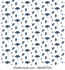 Shades of blue plant textile pattern