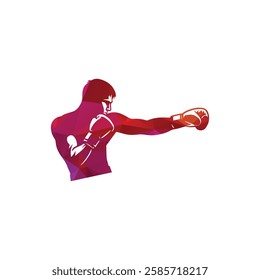 Shades of Boxing Men Vector Illustration 
