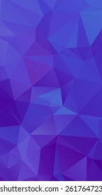Shades of cobalt blue abstract polygonal geometric background (low poly). Vector illustration
