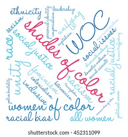 Shades Of Color word cloud on a white background. 
