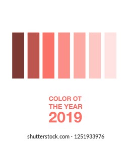 shades of coral, color of the year 2019, vector illustration